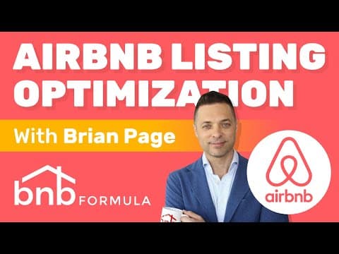 Live Online Airbnb Listing Optimization With Brian Page Of BNB Formula