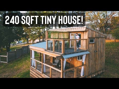 Tiny House w/ *secret* Roof Top Deck! | Touring The Little River Tiny House!