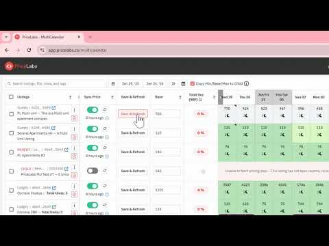 How to sync prices and availability on the Multi Calendar?
