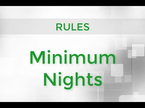 Rules - Minimum Nights