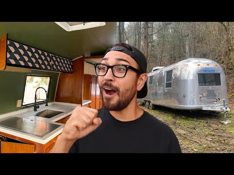 MY AIRSTREAM TINY HOME TRANSFORMATION| EP 3: The Granite and Wallpaper Install
