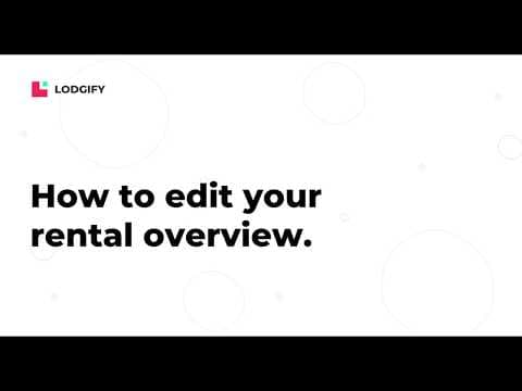 RENTAL SETUP - How to edit the rental Overview