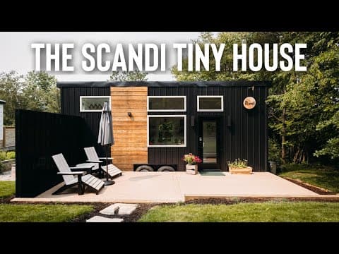 The Scandi Tiny House Tour! | Custom Backyard Airbnb Tiny Home on Wheels!