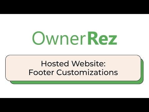 Hosted Website - Footer Customizations