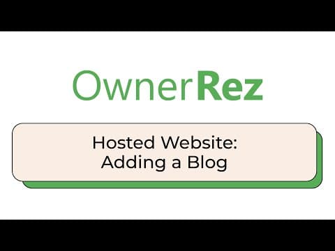 Hosted Websites - Adding a Blog