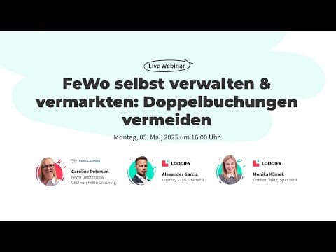 Webinar— FeWo clever selbst verwalten und vermarkten  So vermeiden Sie Doppelbuchungen
