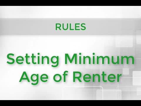 Rules - Setting Minimum Age of Renter