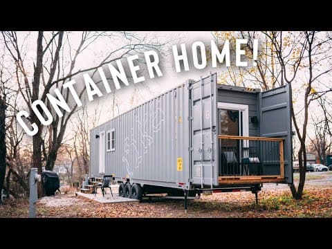 Minimal Shipping Container Home on Wheels! | Airbnb Tour!