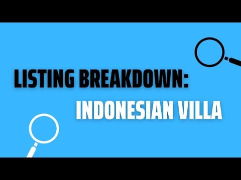 Listing Breakdown! Cool Indonesian Villa