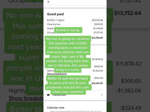 Airbnb Proof - $13,000 for 1 reservation for 7 nights.