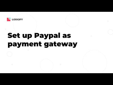 BOOKING & PAYMENT - Set up Paypal as payment gateway