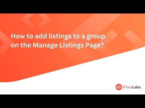 How to add listings to a group on the Manage Listings Page?