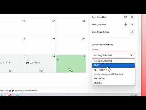 How to add listings to a group in the pricing calendar?