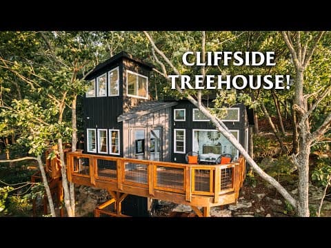 Cliffside Treehouse w/Insane Views! Tiny House Airbnb Tour!