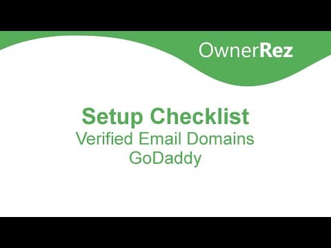 Setup Checklist - Verified Email Domains - GoDaddy