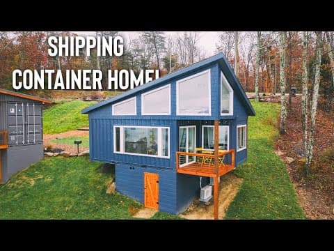 Lofted Shipping Container Home on a Cliffside! | Airbnb Tiny House Tour!