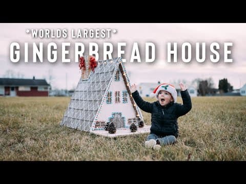WORLDS LARGEST GINGERBREAD A-FRAME CABIN BUILD | Surprising My 3yo Nephew