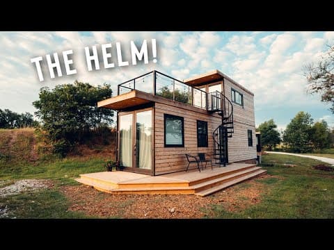 Amazing 2 Story Shipping Container Home. The Helm Airbnb Tiny house Tour!