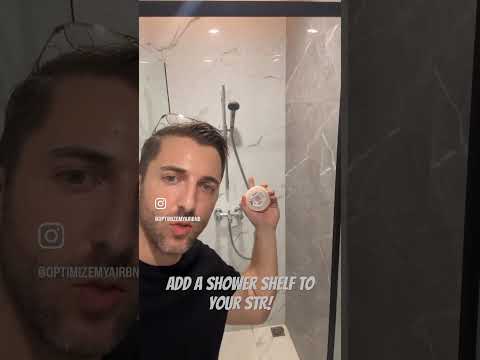 Add a shelf to your shower! #realestate #str #strtips #airbnbhost #airbnb