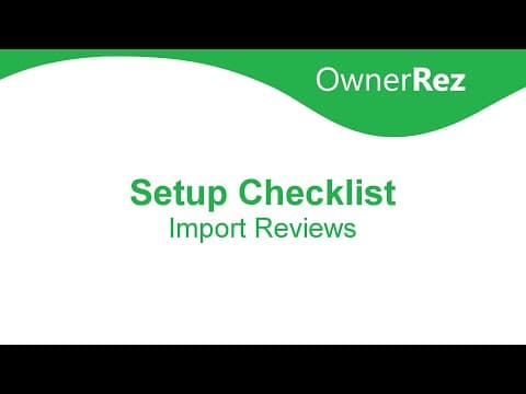 Setup Checklist - Import Reviews