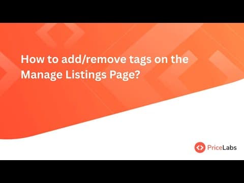 How to add/remove tags on the Manage Listings Page?