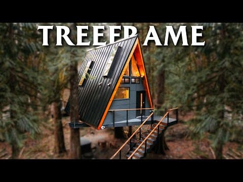 Unique Tiny House Suspended In The Trees! Full Tour!