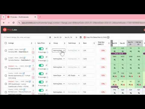 How to add listings to a group on the Multi Calendar?