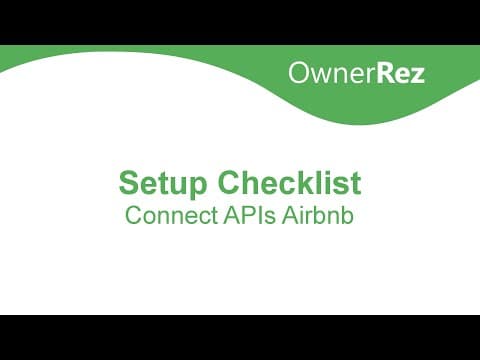 Setup Checklist - Connect APIs - Airbnb