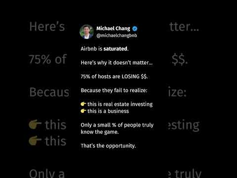 Yes, Airbnb is saturated… it’s saturated with hobby hosts.