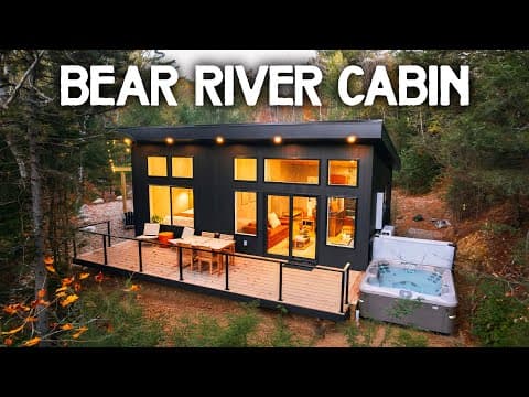 Inside NEW 560sqft Luxury Riverside Cabin