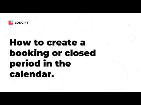 How to Create a Booking or Closed Period in the Calendar - Quick Tutorial