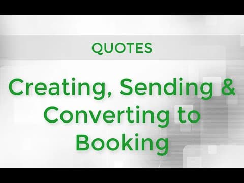 Quotes - Creating, Sending & Converting to Booking