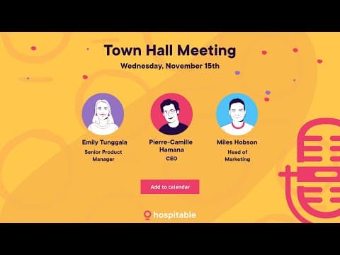 Hospitable Town Hall, November 15th, 2023
