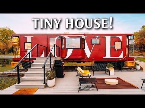 Spacious Train Caboose Converted into Tiny House! Full Tour!