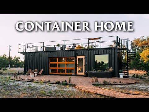 Minimalist Shipping Container Home w/ Rooftop Bathtub! // Full Airbnb!