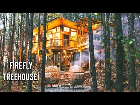 TREEHOUSE w/ A Swinging Bridge Full Tour! | My Favorite Treehouse Airbnb