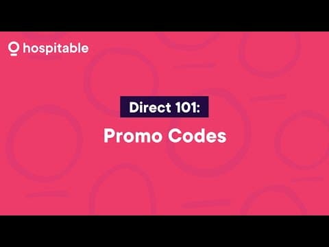 Hospitable Direct 101: Promo Codes